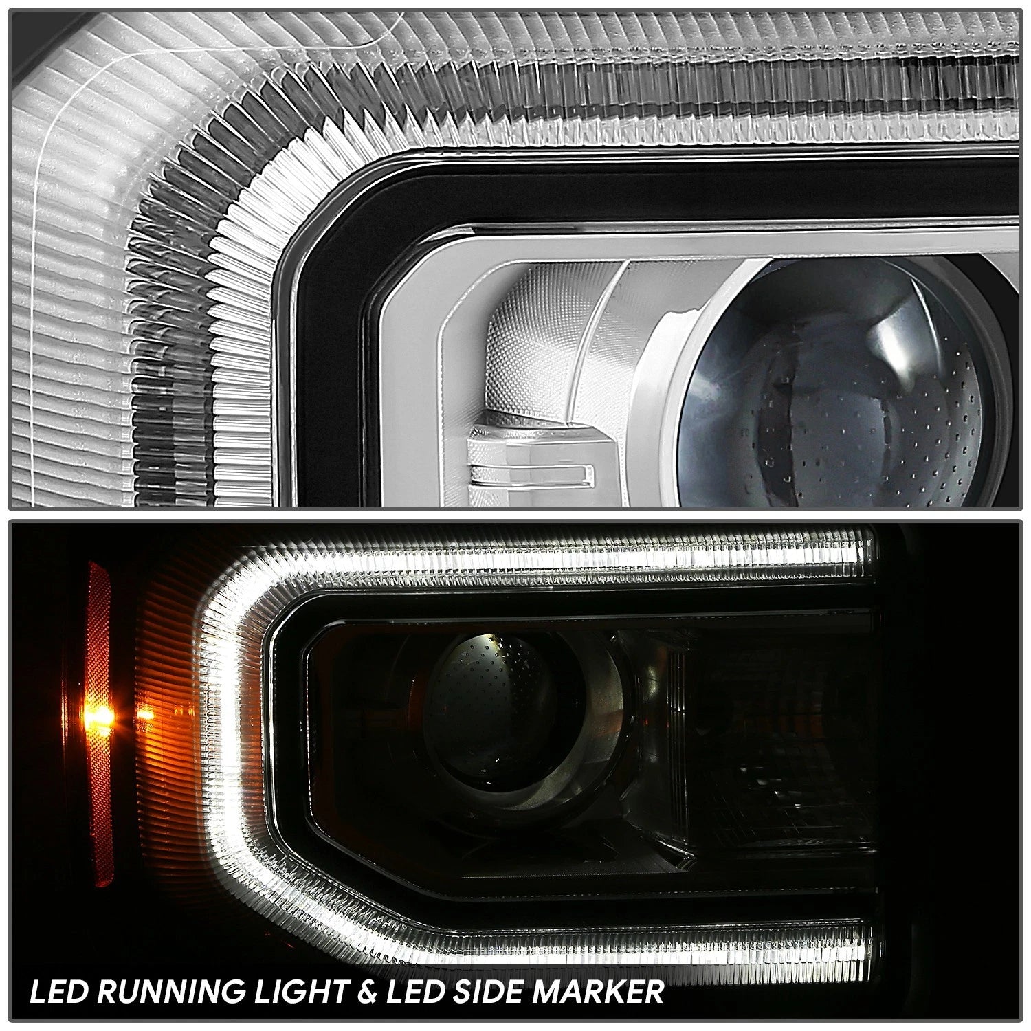 Right Headlight for GMC Sierra 1500 Limited (2016–2019) OE Style Black Amber