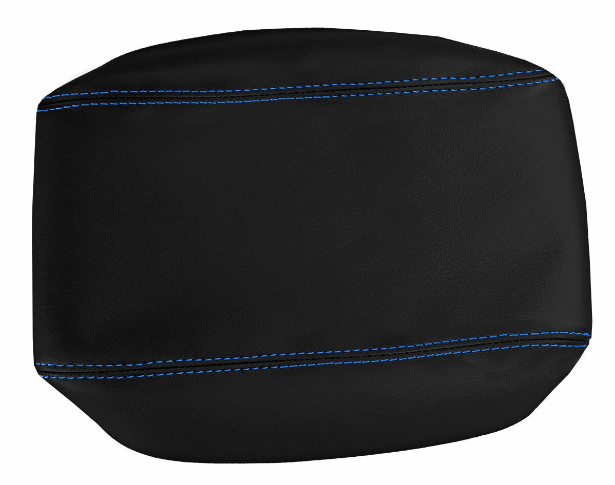 Leather Console Lid Armrest Cover for Toyota Matrix (2003–2008) Blue Stitch