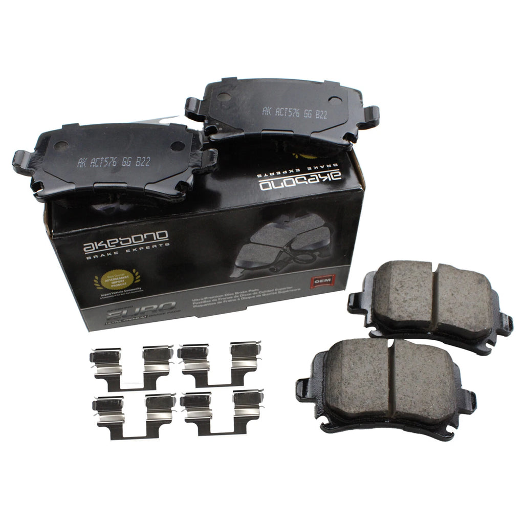 Akebono Euro Ceramic Rear Brake Pads for Audi A3 A4 Q3 Quattro, VW Jetta Passat GTI Rabbit (2006–2020)