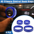 Set of 4 AC Climate Control Knob Rings for Ford Maverick (2022–2023) Blue
