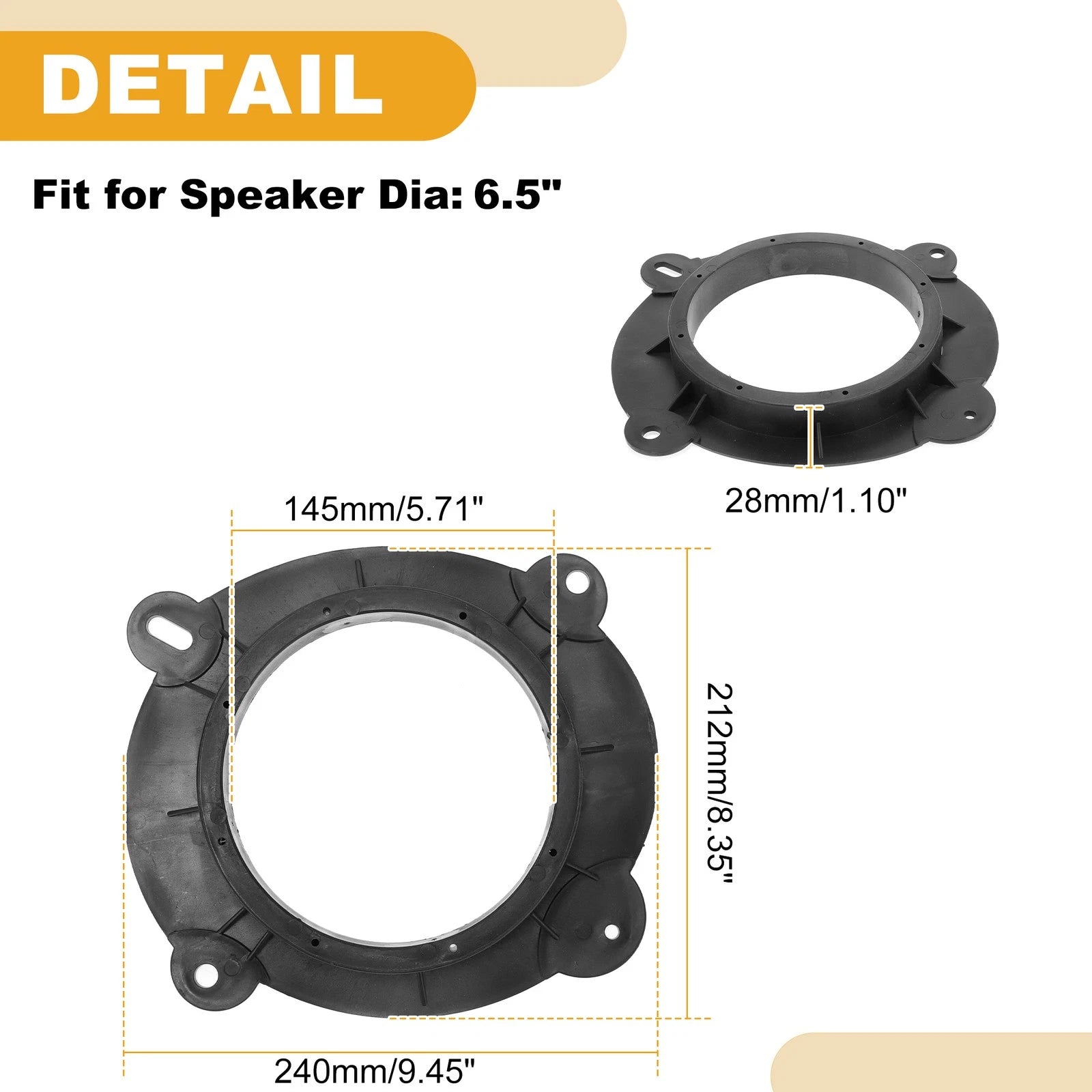 Set of 2 Speaker Spacer Rings for Toyota Avalon (2019–2023)