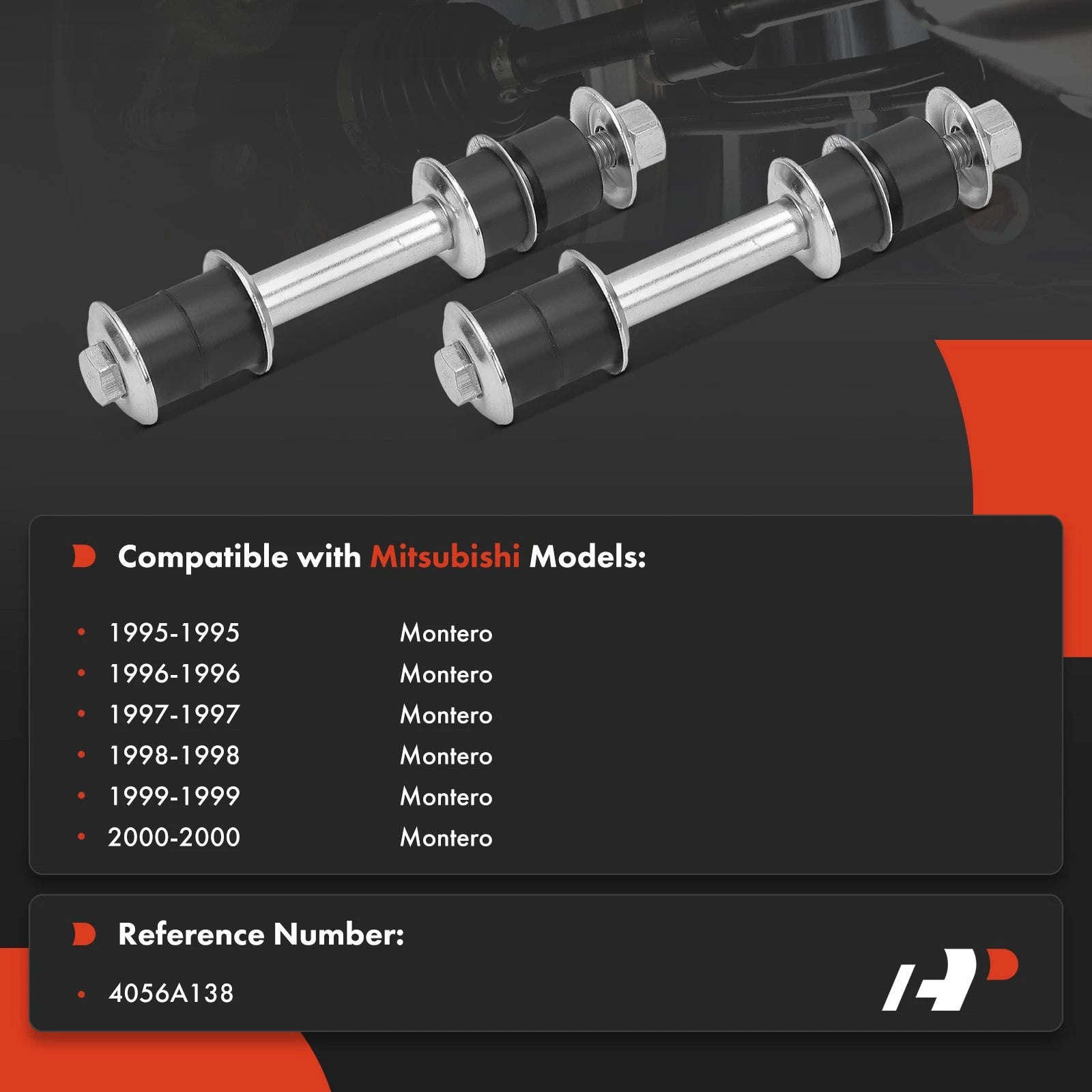 2X Rear Side Sway Bar Link for Mitsubishi Montero (1995-2000)
