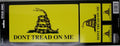 Set of 4 Don't Tread on Me Snake Military POW Stickers - Yellow Decals