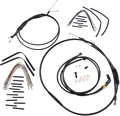 Complete Black Vinyl Handlebar Cable/Line Kit for Ape Hangers (16")