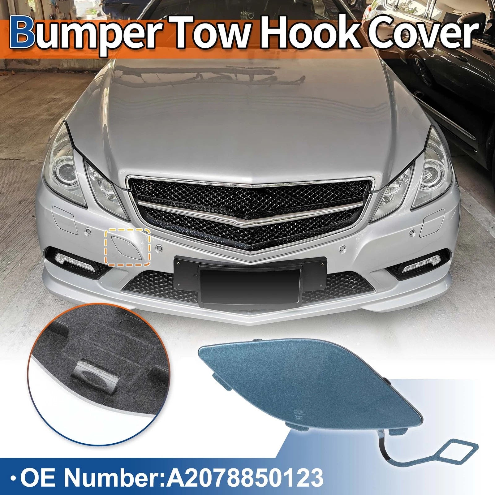 Tow Hook Cover for Mercedes-Benz E350 (2010–2014) No.A2078850123 Blue
