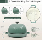 5QT Enameled Dutch Oven for Sourdough Bread with Silicone Sling