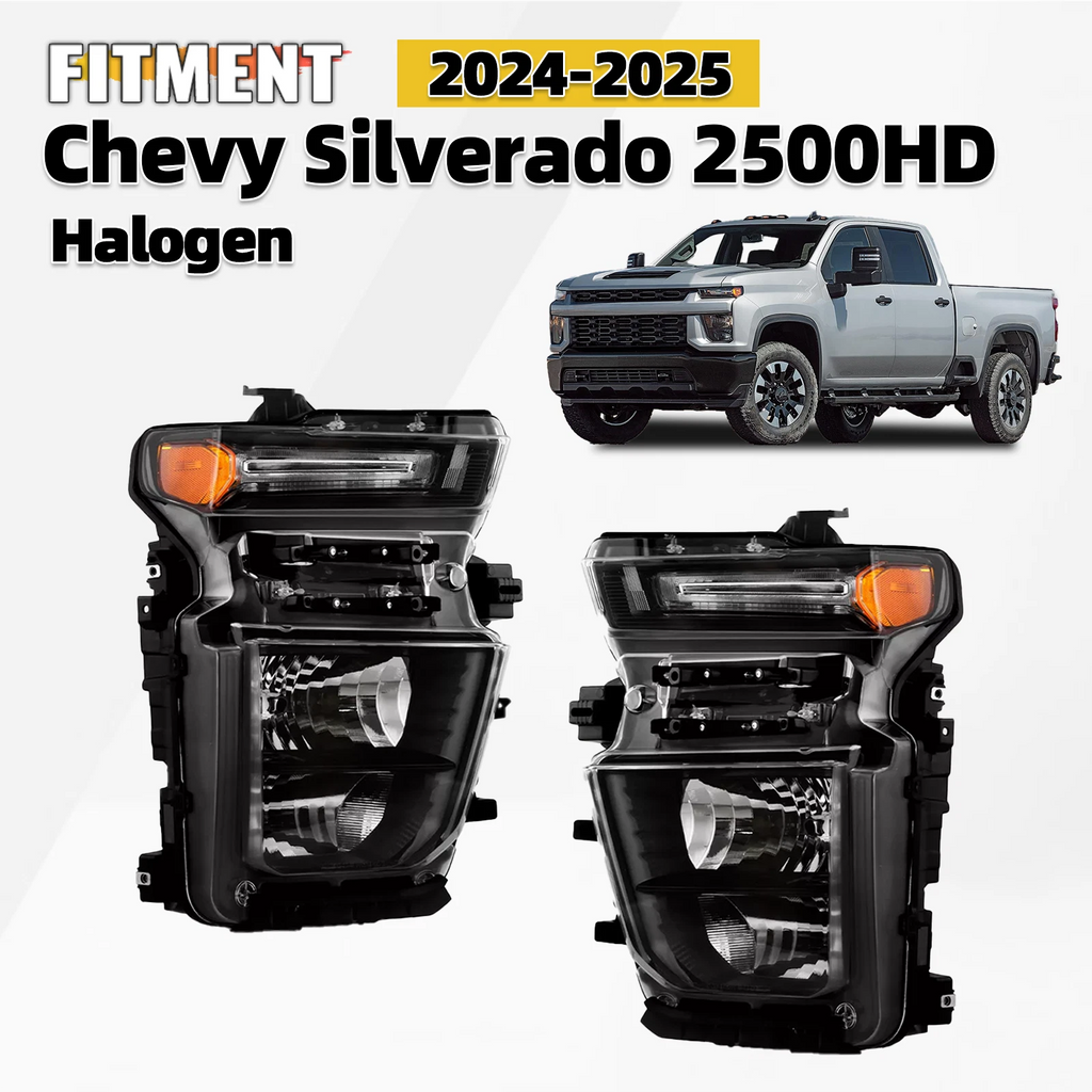 Halogen Headlight Set for Chevy Silverado 2500HD 3500HD (2024–2026)