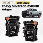 Halogen Headlight Set for Chevy Silverado 2500HD 3500HD (2024–2026)