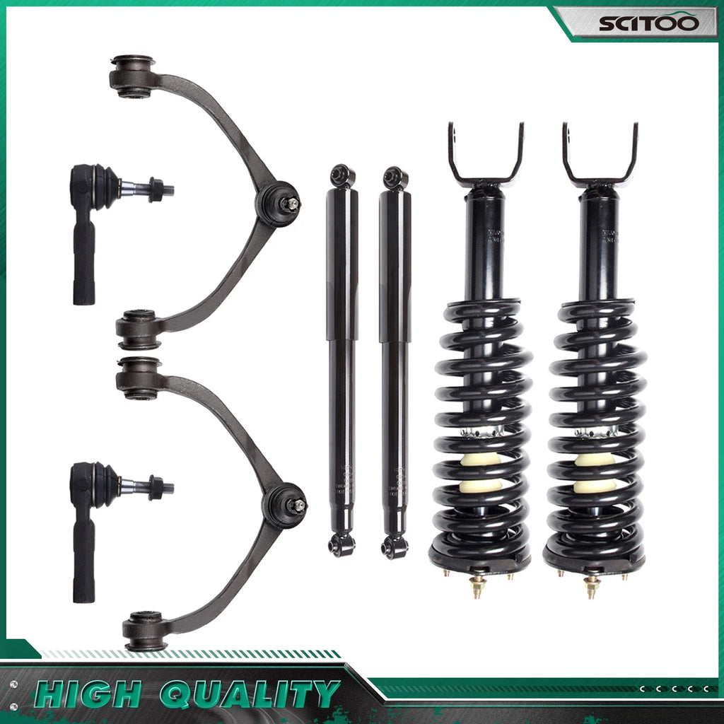 Set of 4 Front Struts & Rear Shocks Upper Control Arm Kit for Dakota Raider (2005–2009)
