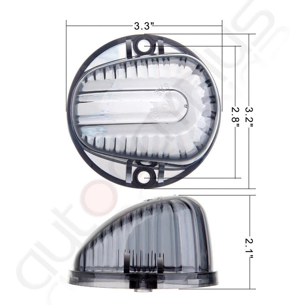 Smoke Lens Cab Roof Clearance Light Cover + Wiring Pack for Chevy/GMC (1973–1987)