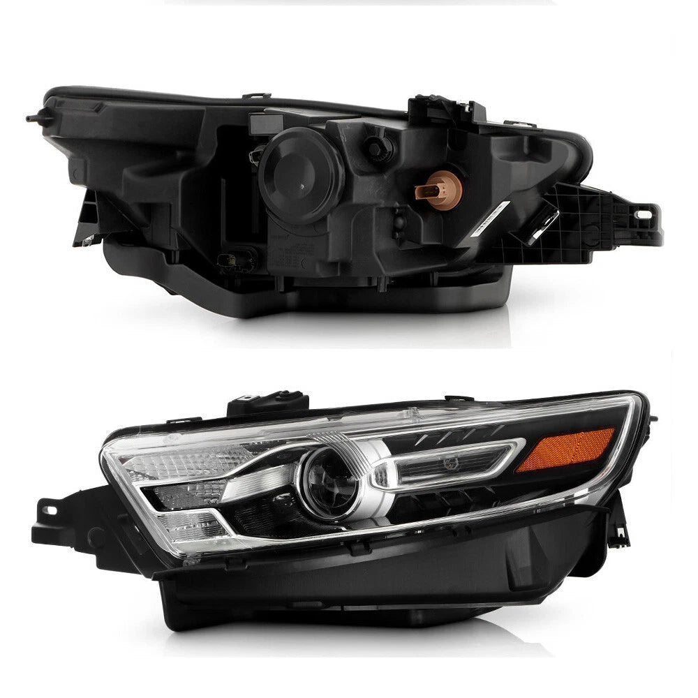 Set of 2 Halogen Headlights for Ford Taurus (2016–2019) HB3 Black Housing