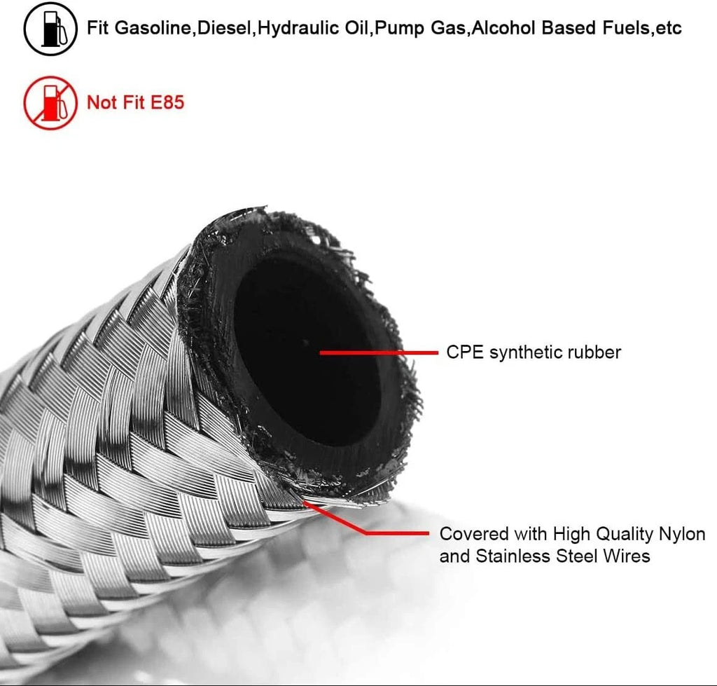 AN6 Swivel Hose End Fitting Kit for CPE Oil Fuel Line (10FT)