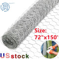 Galvanized Poultry Net for Chicken Fencing (72"x150', 2" Holes)
