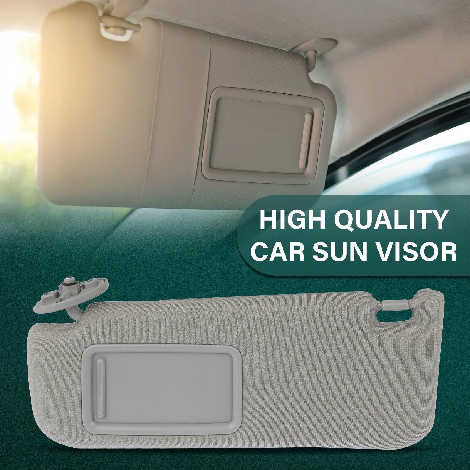 Driver Side Sun Visor Gray for Toyota Camry (2012–2017) 2.5L 3.5L