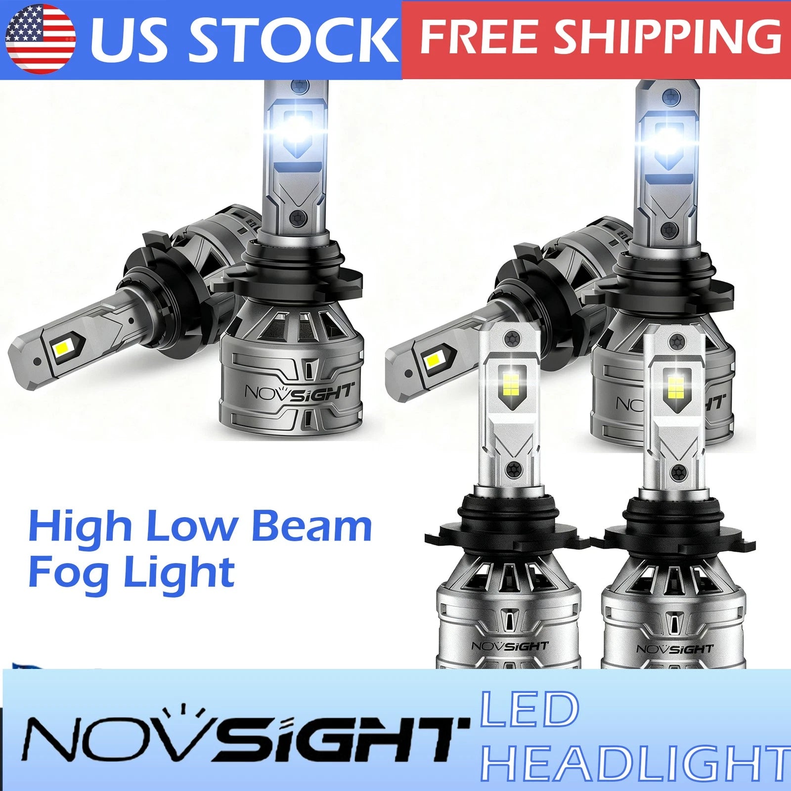 Set of 6 LED Headlight & Fog Light Bulbs for 9005/9006 (Universal)