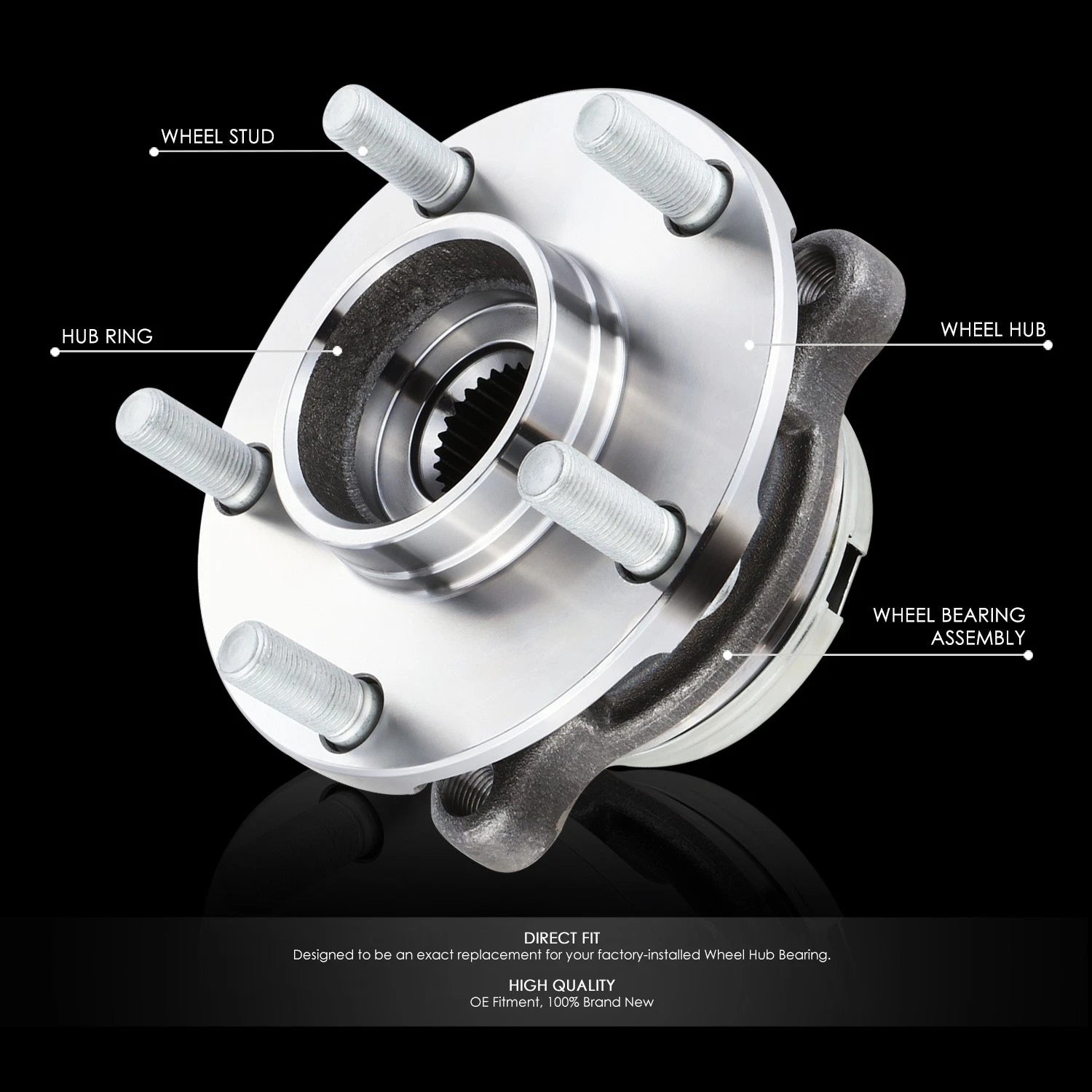 Front Wheel Bearing & Hub for Infiniti FX50 G35 M35 M45 EX35 Q40 QX50 (2006–2022)