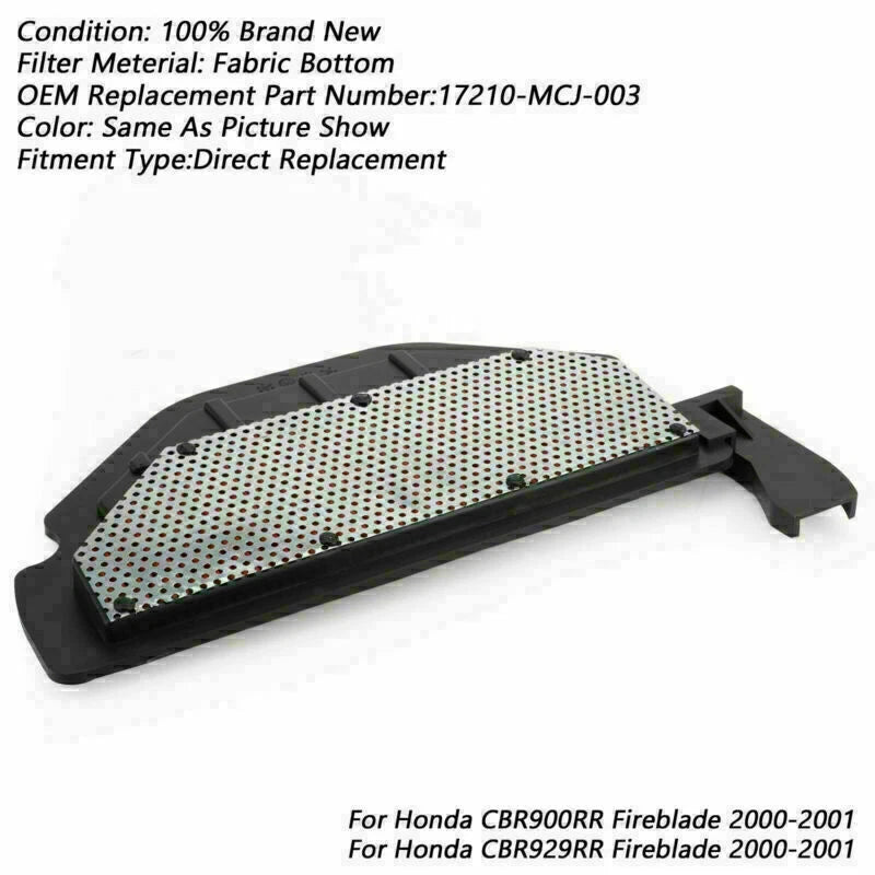 Air Filter Element for Honda CBR900RR CBR929RR (2000–2001) 17210-MCJ-003 Red T9
