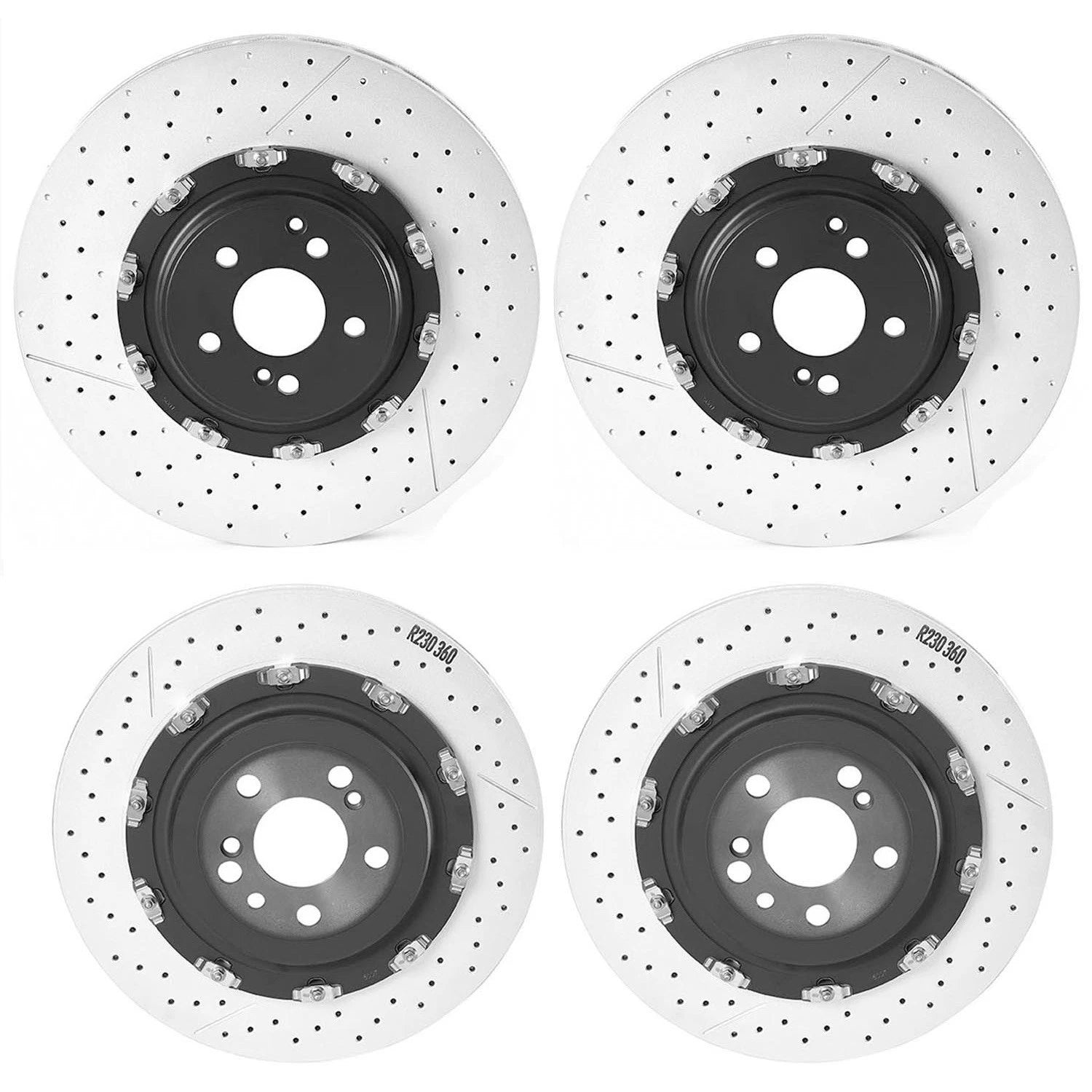 Brembo Front & Rear Drilled Brake Disc Rotors Kit for MB R230 SL65 AMG (2002–2011)