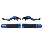 Blue Extendable Brake Clutch Levers & Handlebar Grips for Suzuki GSXS125