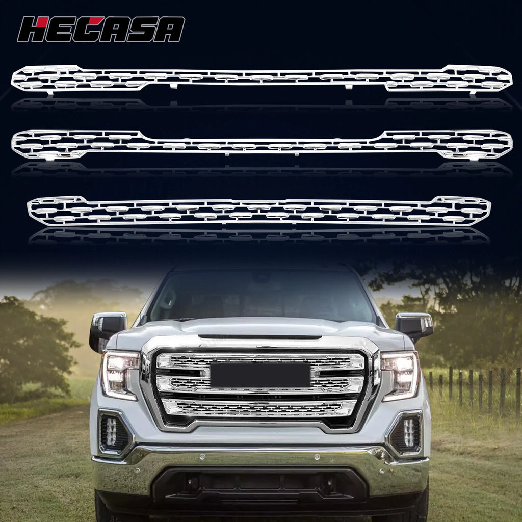 Chrome Grille Mesh Insert Overlay for GMC Sierra 1500 SLT (2019–2022)
