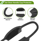 Car Door Handle Cup Protector for Toyota Highlander (2014–2023) - Carbon Fiber Black