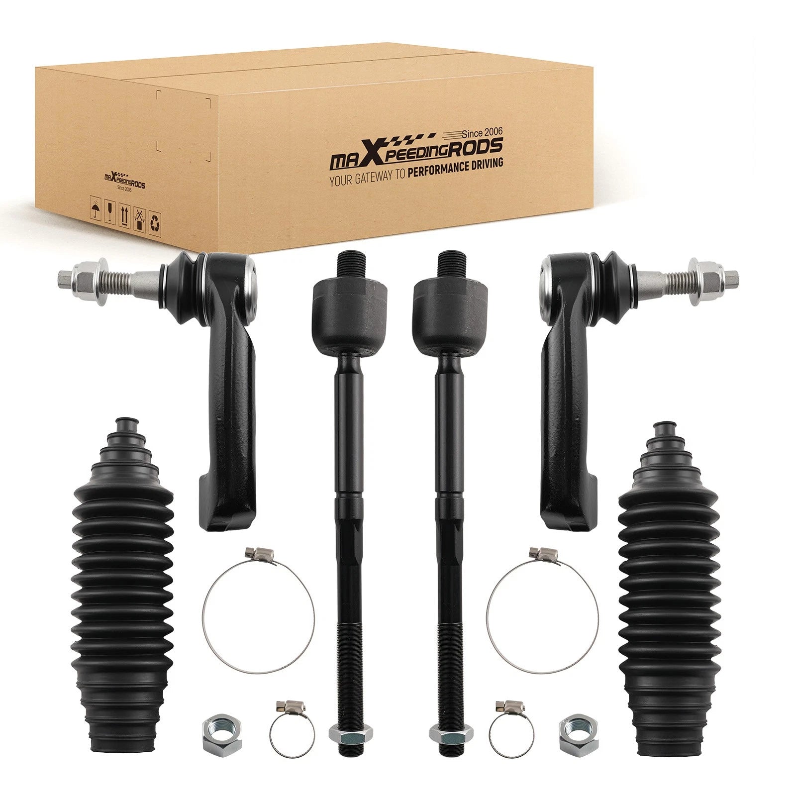 6X Front Inner Outer Tie Rods for Ford Expedition F-150 Navigator (2007–2017)