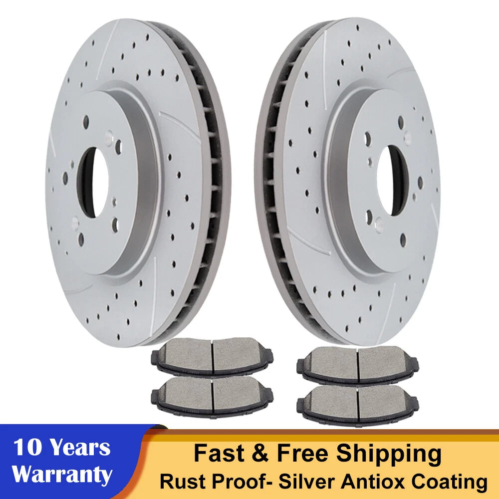 Front Disc Brake Rotors & Ceramic Brake Pads for Honda CR-V (2007–2016)