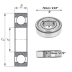 6306ZZ Deep Groove Ball Bearing P4 for Scooter Skateboard Wheel (30x72x19mm)