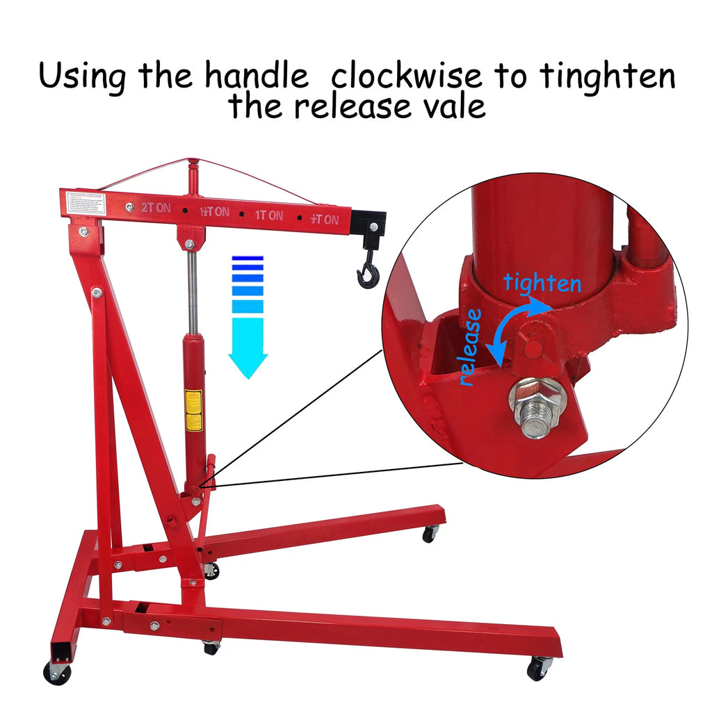 Engine Motor Hoist Cherry Picker Crane Lift 4000 lb Capacity Red