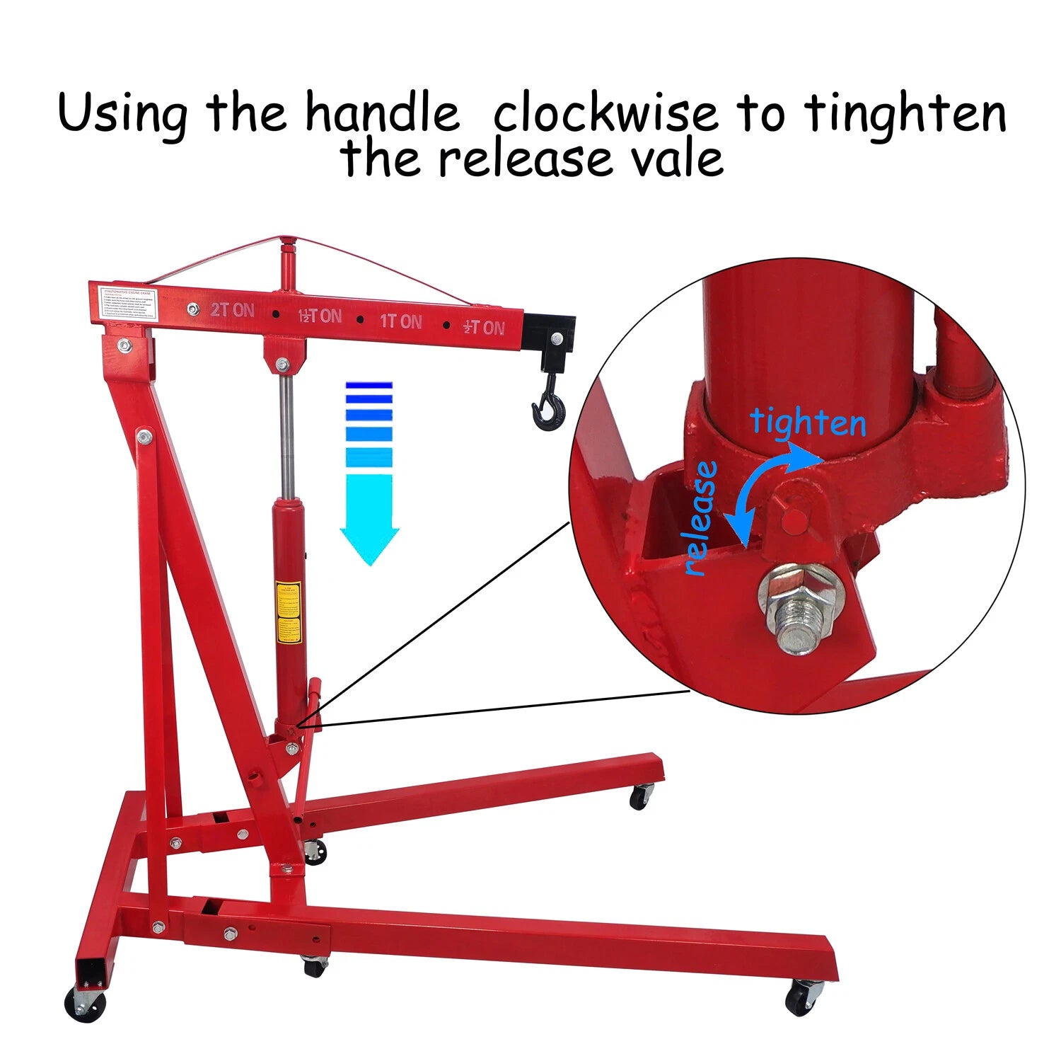 Engine Motor Hoist Cherry Picker Crane Lift 4000 lb Capacity Red