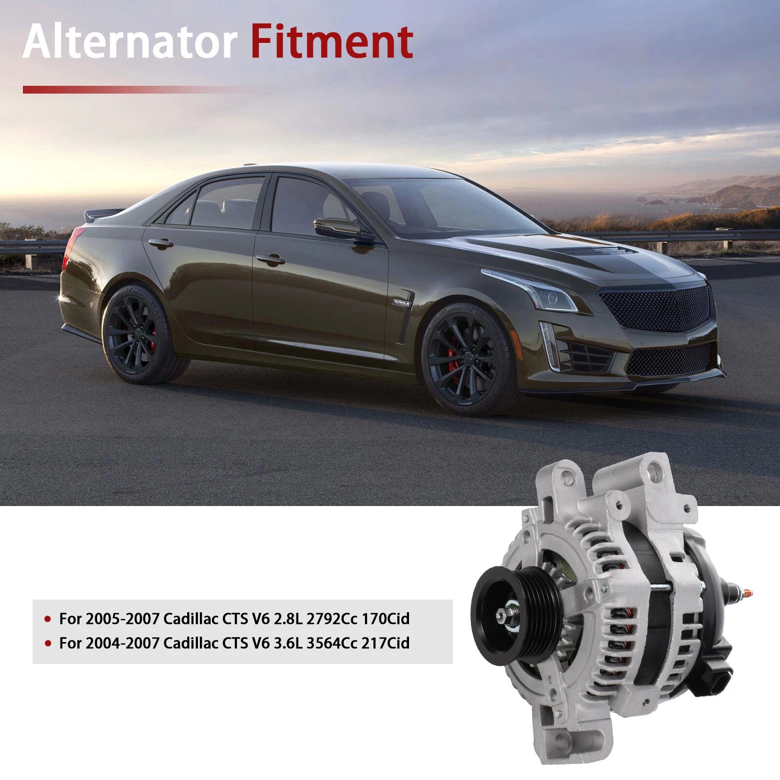 High Output Alternator for Cadillac CTS 3.6L 2004-2007, 2.8L 2005-2007