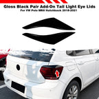Gloss Black Tail Light Eye Lids Covers for VW Polo Hatchback (2018–2021)