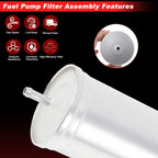 Fuel Filter Assembly for Ford F-150 F-250 (1986–1991) No.H80WK07/EP90C Metal