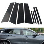8 Pcs Black Car Door Window Pillar Post Covers for BMW X2 (2018-2021)