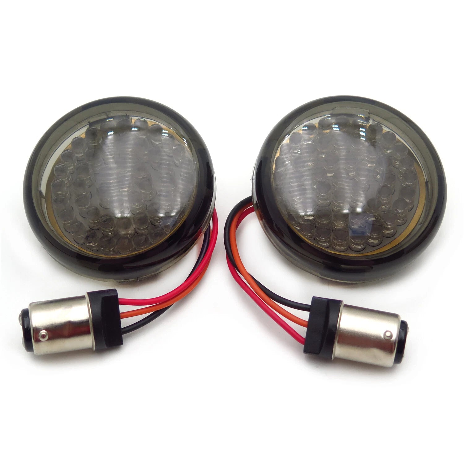 2" Bullet LED Rear Turn Signal Kit for Harley (Smoked Lenses)