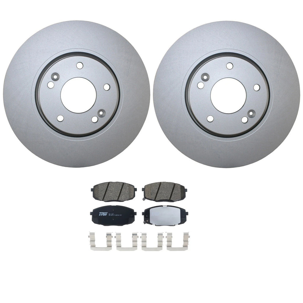Front Brake Kit 300mm Disc Rotors TRW Pro Ceramic Pads for Kia Forte Koup (2010–2013)
