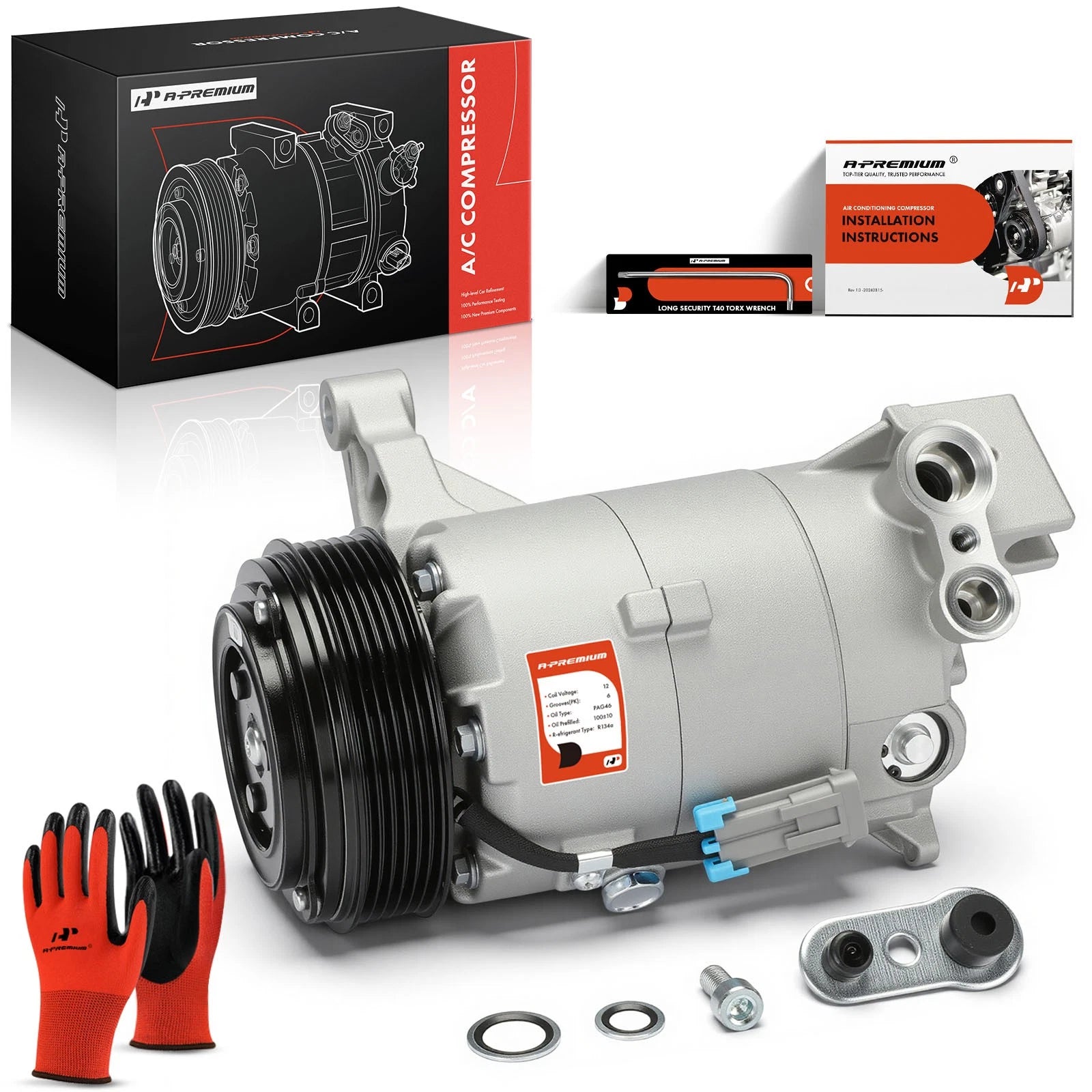 A/C Compressor with Clutch for Chevrolet Malibu and Pontiac Saturn (2007–2010)