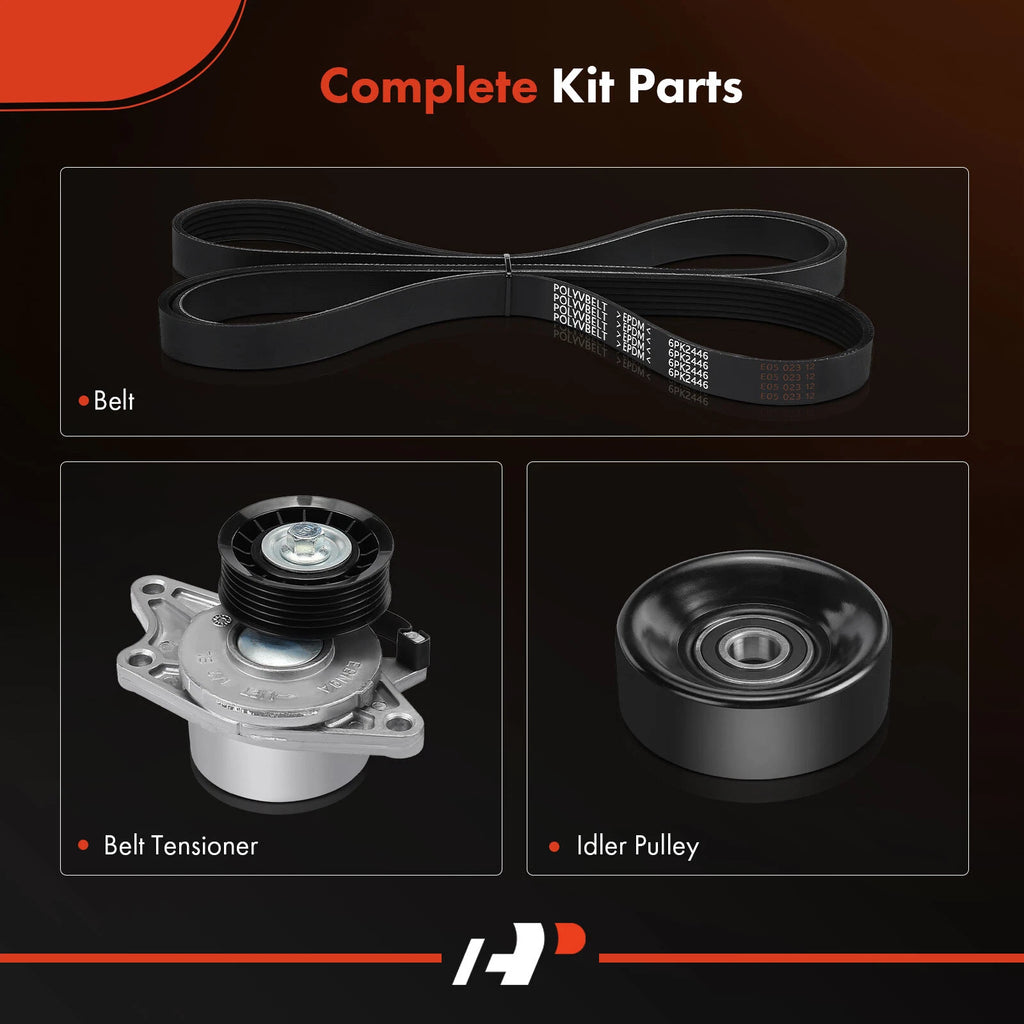 3X Serpentine Belt Drive Component Kit for Ford Windstar (1999-2003)
