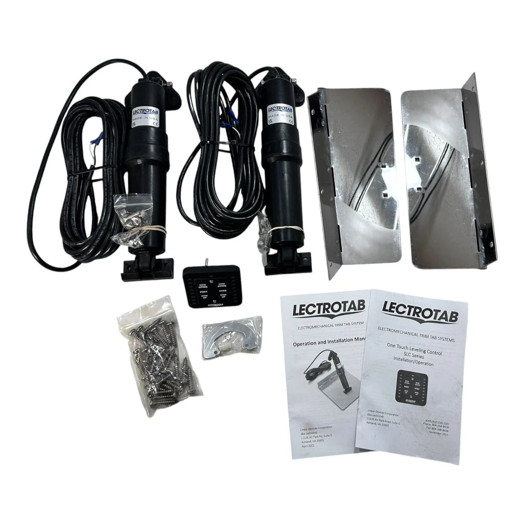 Lectrotab Marine Actuators w/23' Cables & 4x12" SS Trim Tabs for OEM