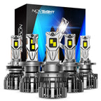 Set of 6 LED Headlight Bulbs for H4 H7 H11 H13 9005 9006 (30000LM, 6500K)