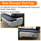 Steel Rear Bumper End Cap for Ford F150 (2009–2014) w/ Sensor Holes, Passenger Side