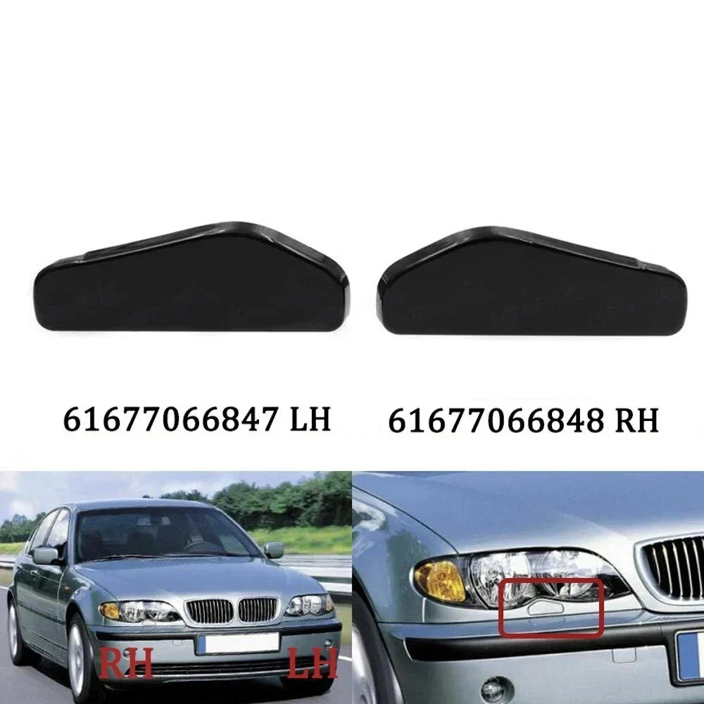 Headlight Washer Nozzle Covers for BMW E46 Sedan Wagon (1998-2006)