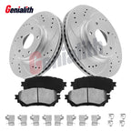Set of 2 Front Drilled Slotted Rotors + Ceramic Brake Pads for Mazda 6 (2014–2018)