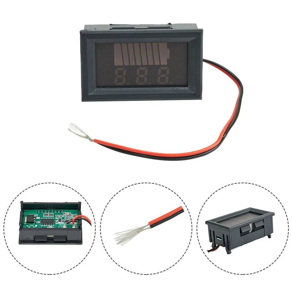 2X Digital Voltmeter Battery Gauge 12V 72V for Car Marine Motorcycles