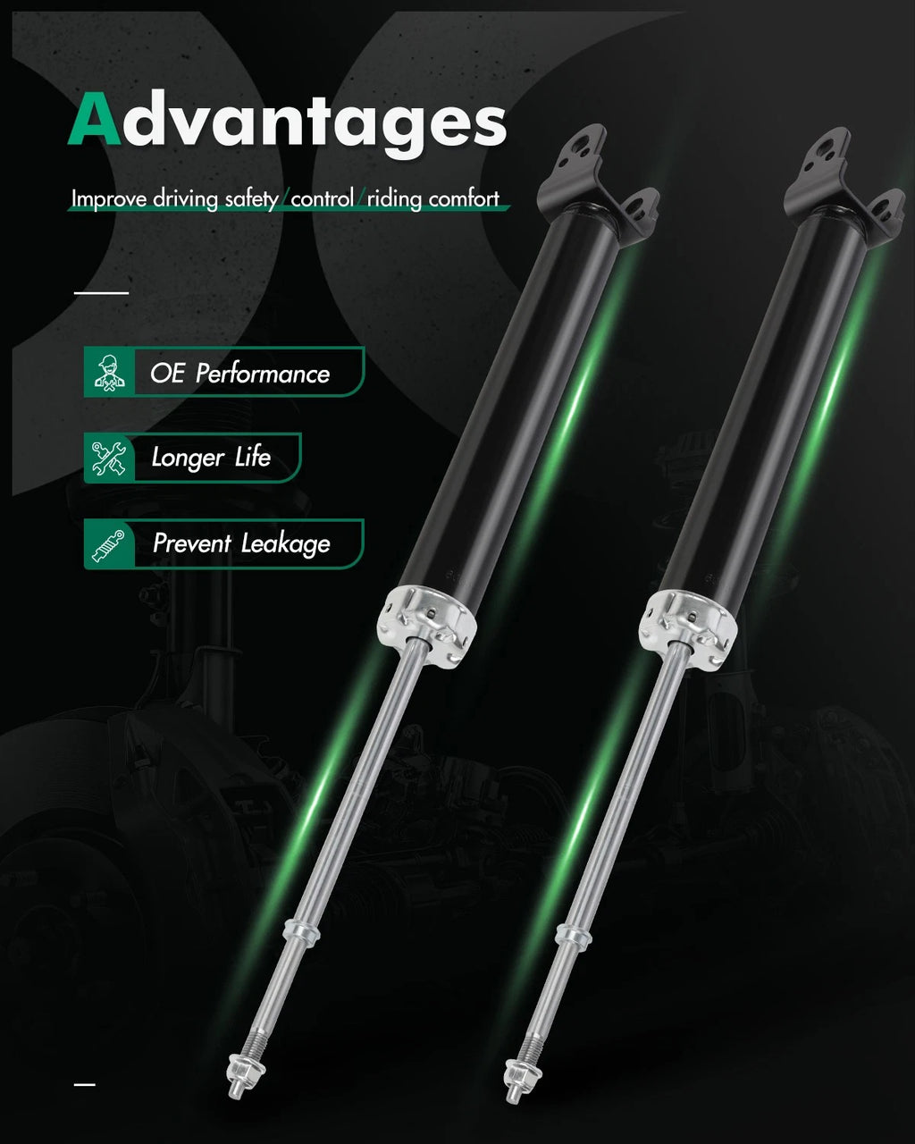 Set of 2 Rear Shocks Struts for Nissan Maxima (2004–2008)