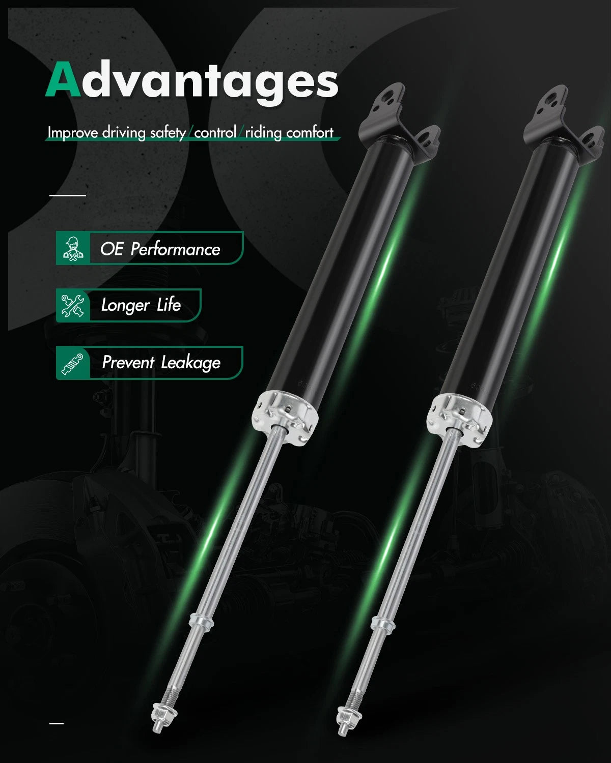 Set of 2 Rear Shocks Struts for Nissan Maxima (2004–2008)