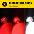 4X White Red Watermelon LED Side Marker Clearance Lamps with Chrome Ring
