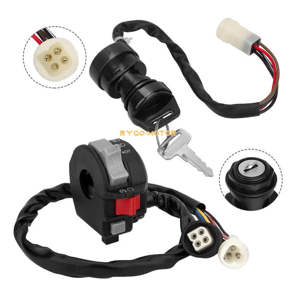 Start Stop Switch & Ignition Key Switch for Yamaha Moto 4 YFM225 YFM250 YFM350 (1990–2006)
