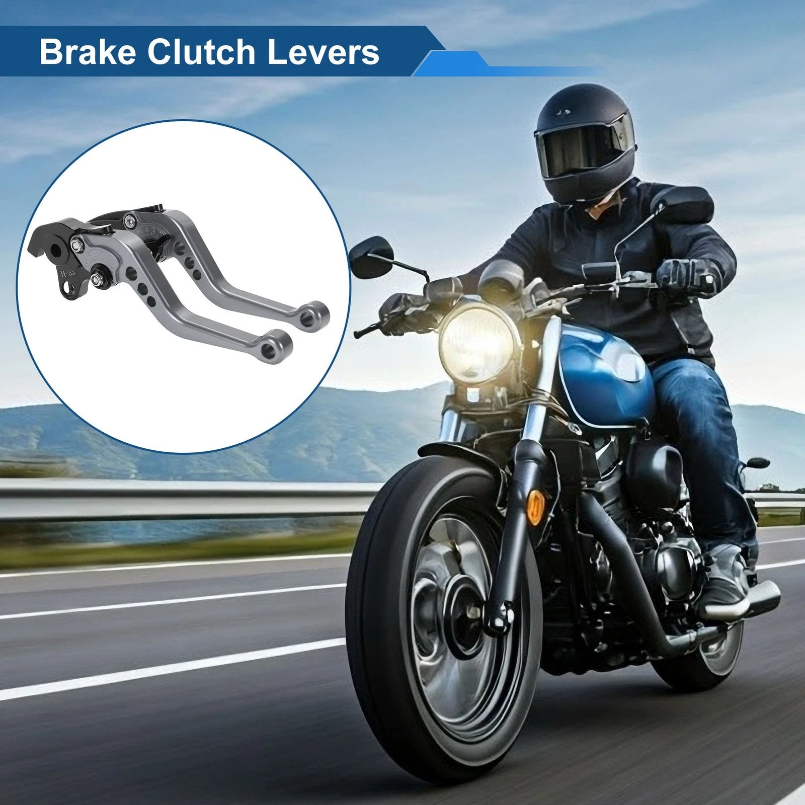 Set of 2 Long Brake Clutch Levers for Honda VFR1200/F (2010–2014) Titanium Tone