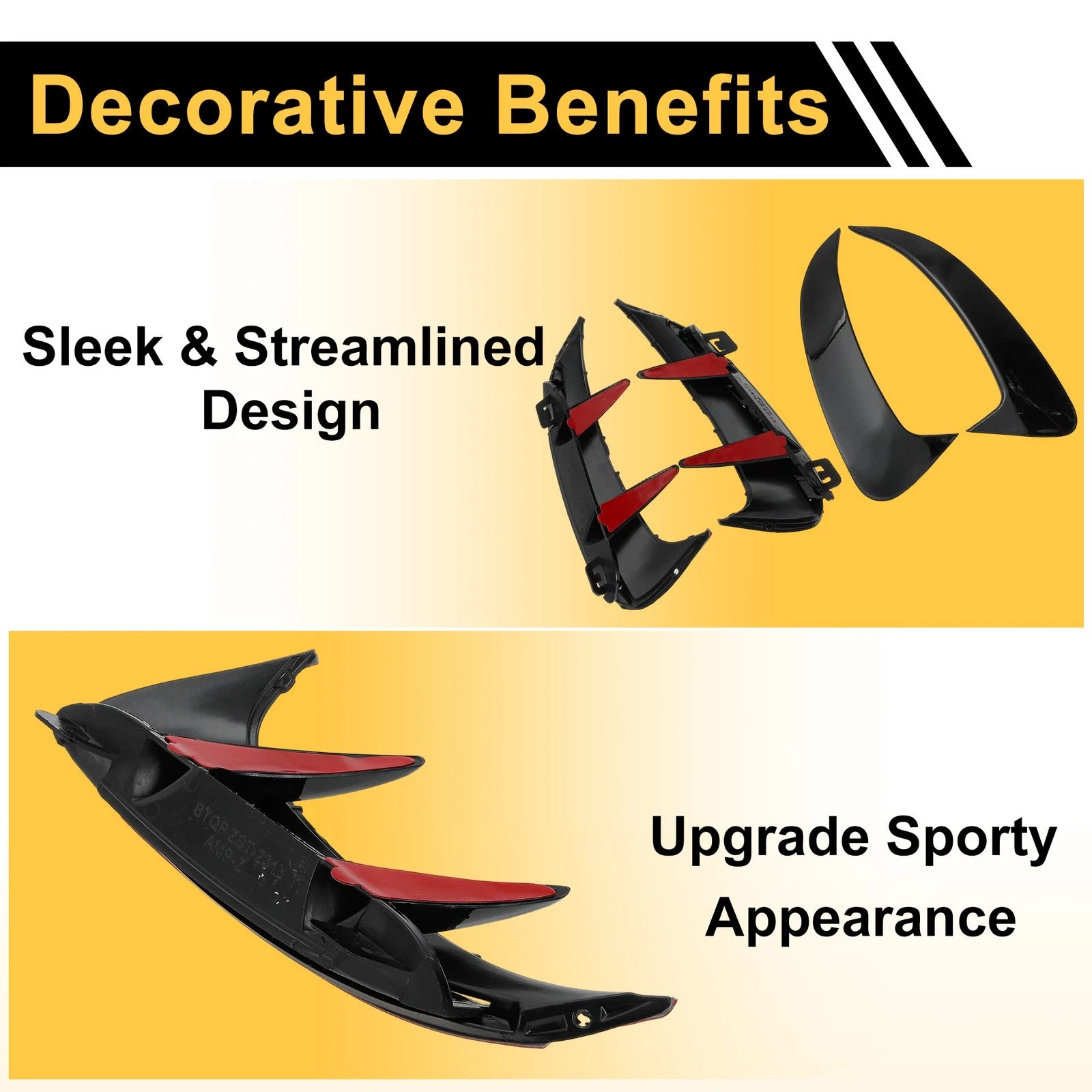 1 Pair Rear Bumper Spoiler for Mercedes-Benz CLA W177 (2019–2025) Gloss Black ABS